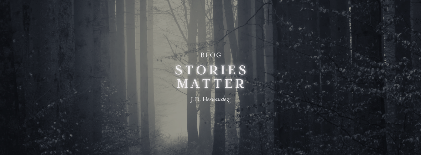 foggy forest with words stories matter